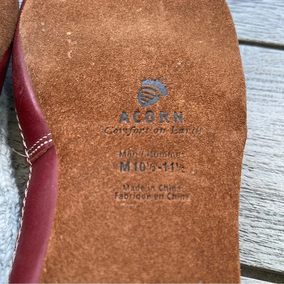 Acorn Mens Rag Cotton Leather Sock Slippers Mens Size 10.5-11.5 - Picture 5 of 5